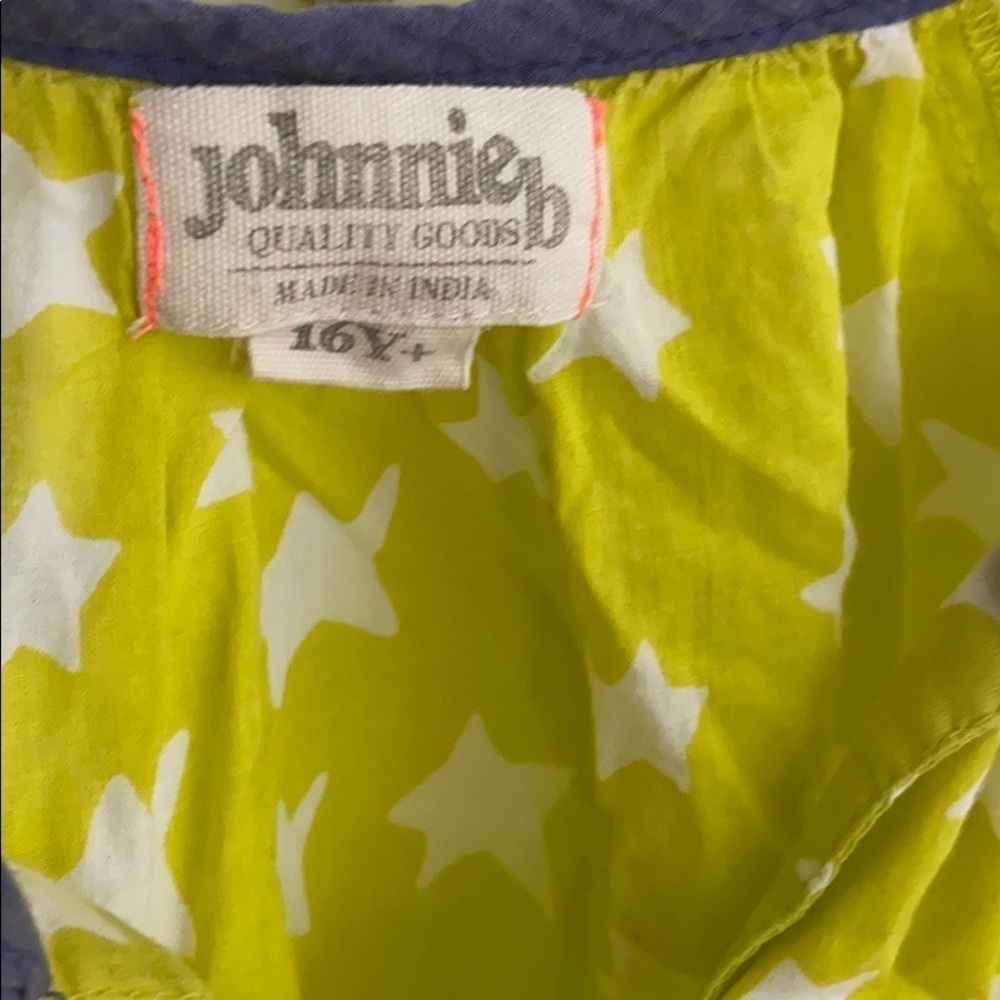 BODEN Johnnie b Girls Kaftan Coverup Lime with Stars - Picture 4 of 9